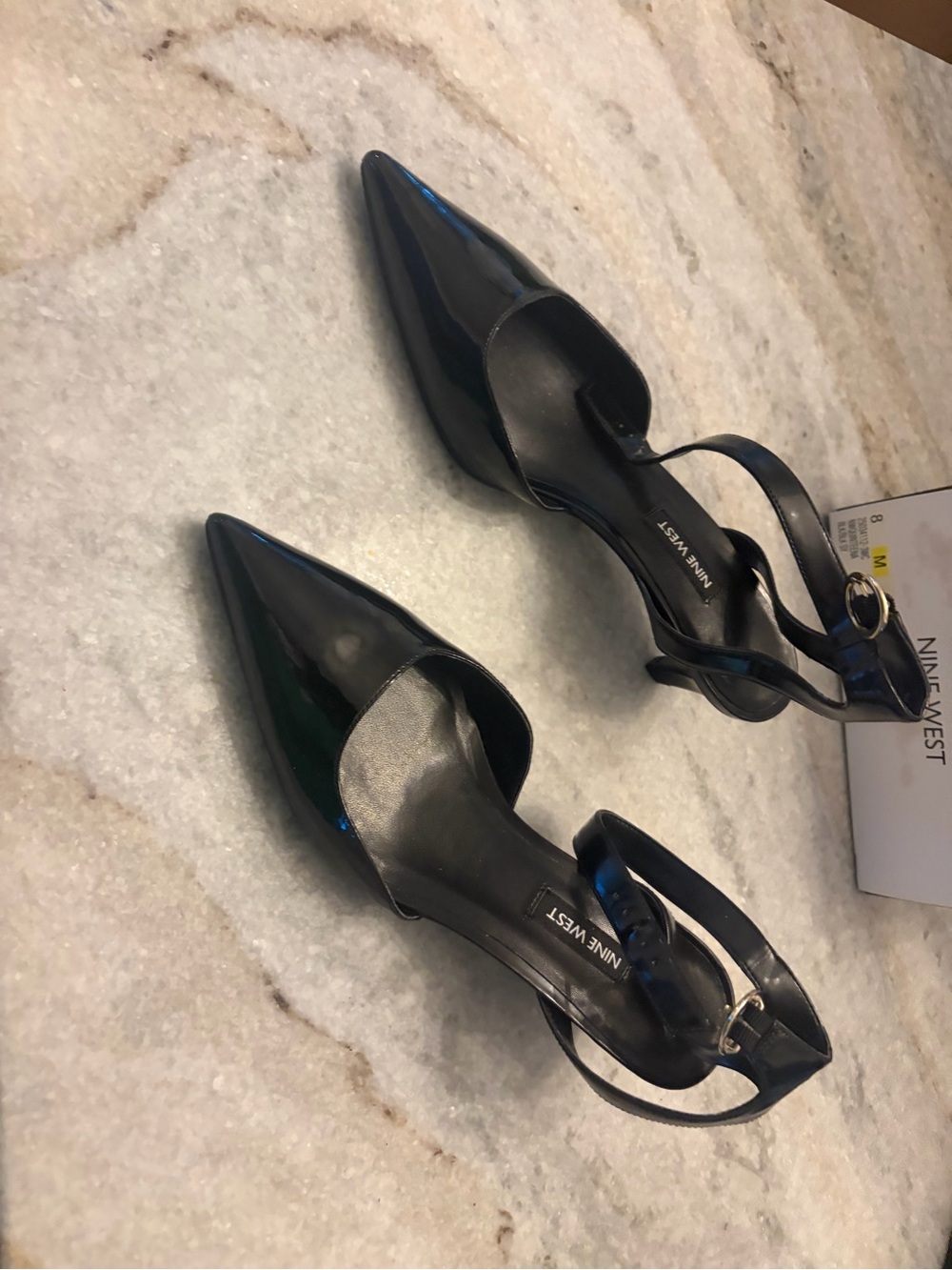 Nine West Black  Pointed Toe Ankle-Strap Heels - Picture 4 of 8